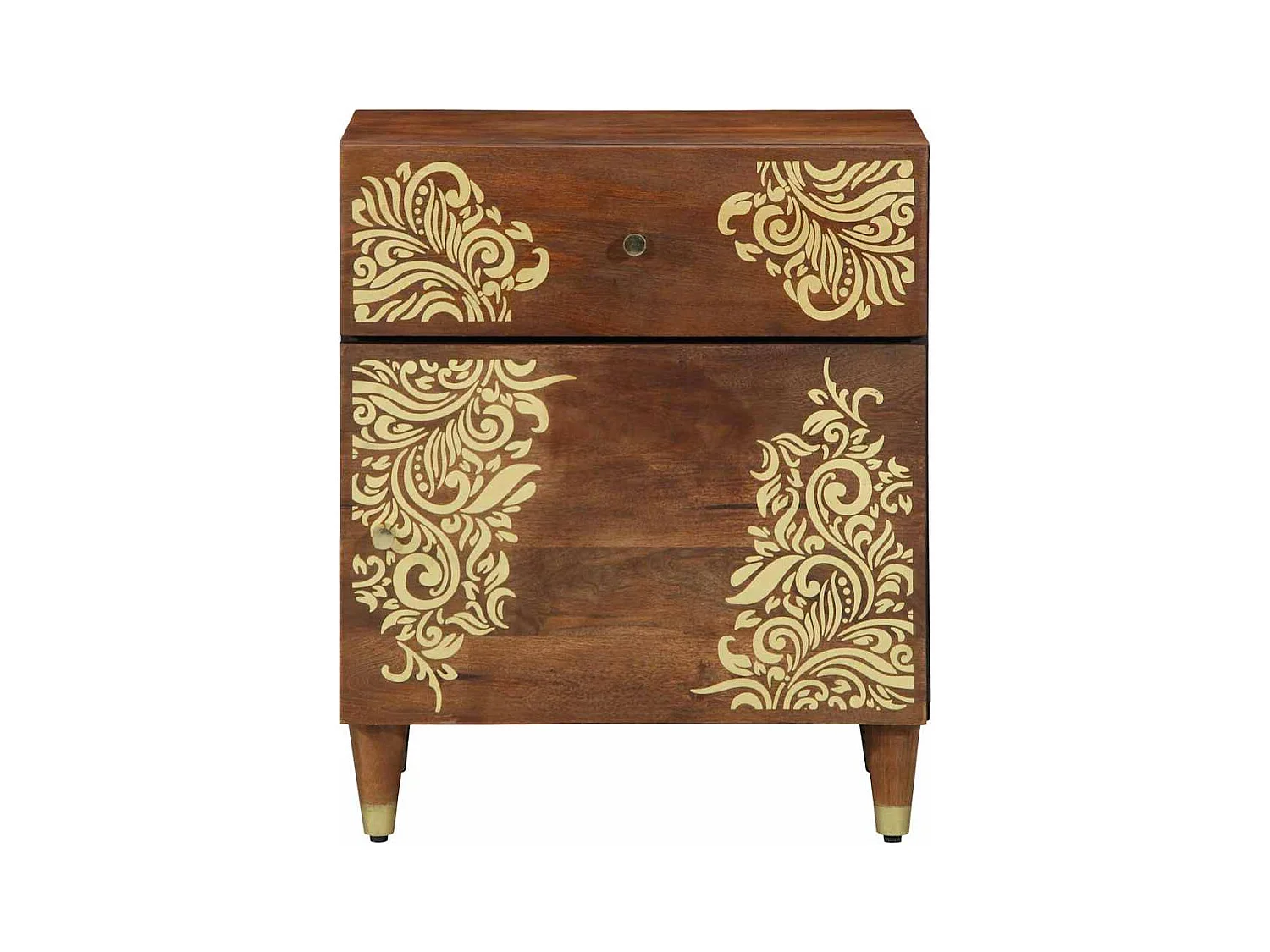 Comodino color miele in legno massello 50 x 33 x 60 cm resistente