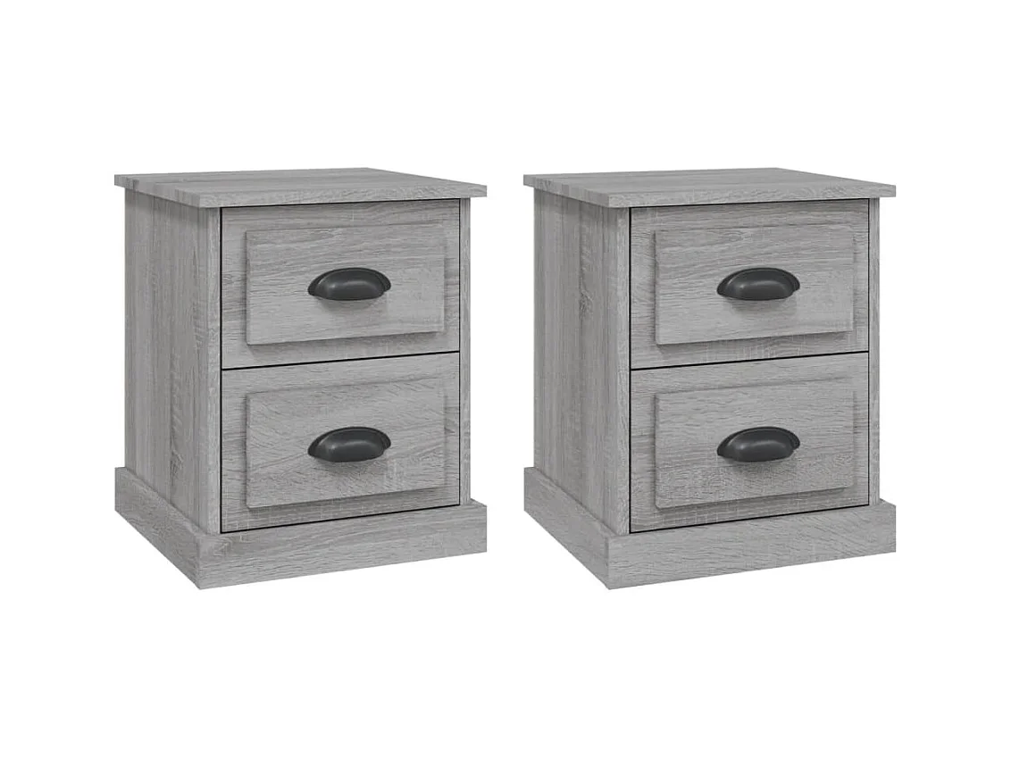 Nachtkastjes 2 stuks Sonoma grijs 39x39x47,5cm bewerkt hout