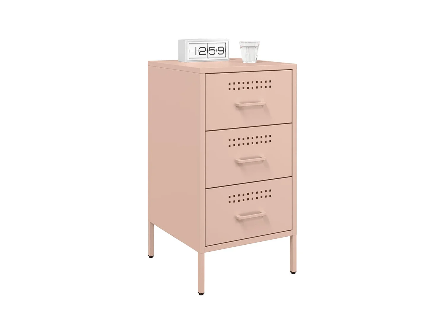 Tables de chevet 2 pcs rose 36x39x68 cm acier