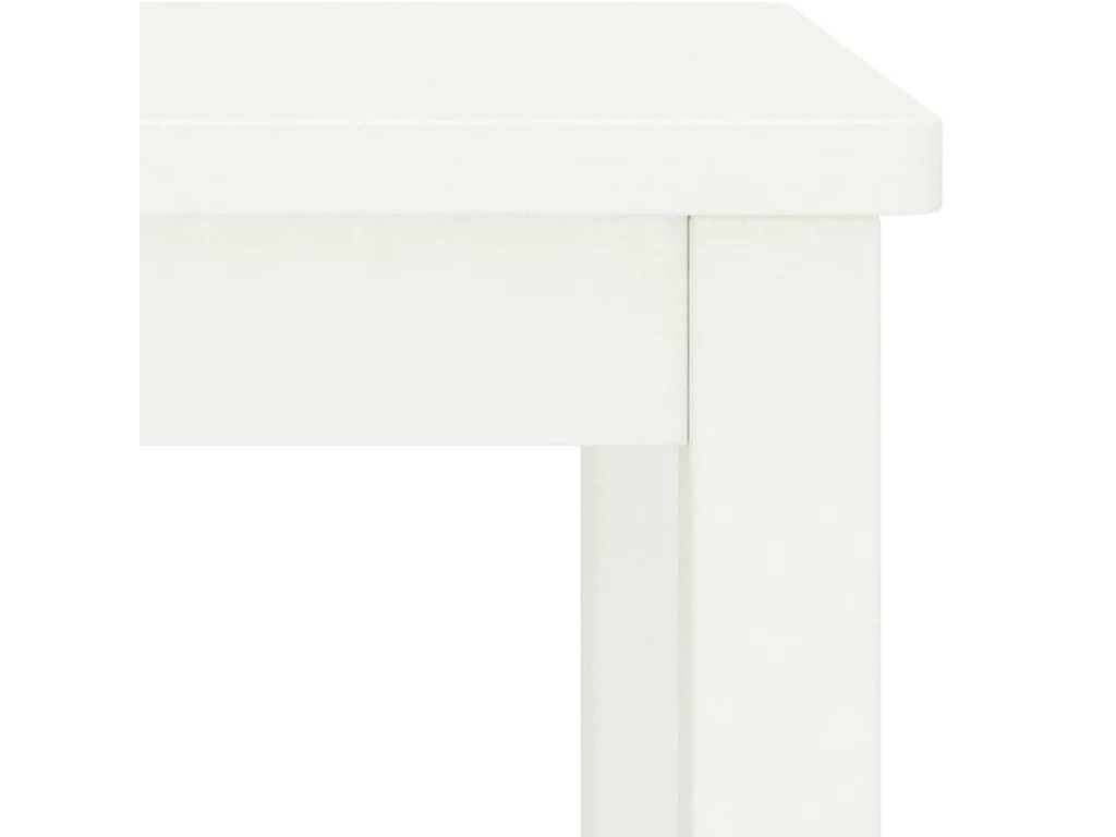 Comodino bianco 35x30x47 cm in legno massello di pino