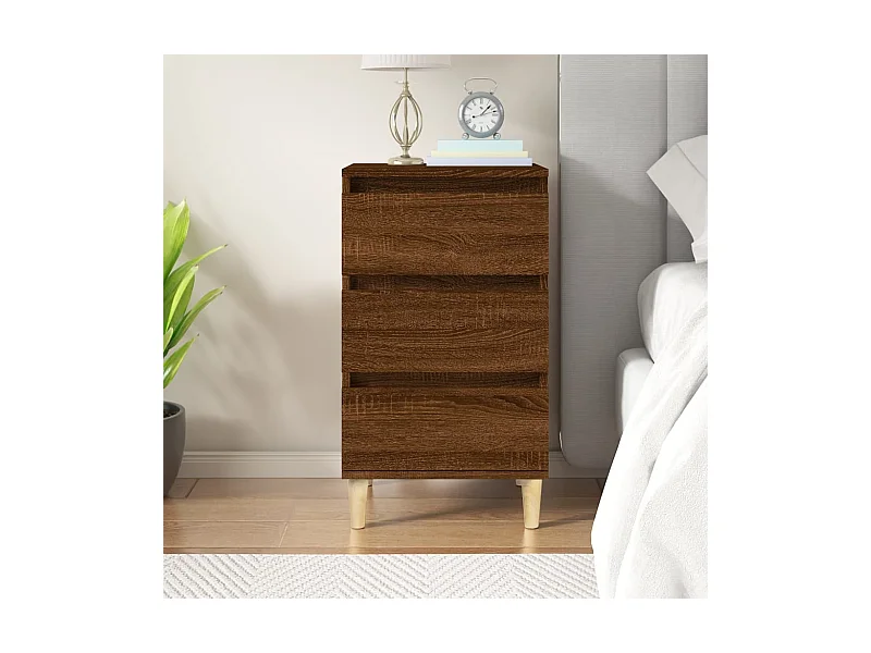 Comodino rovere marrone 40x35x70 cm legno ingegnerizzato