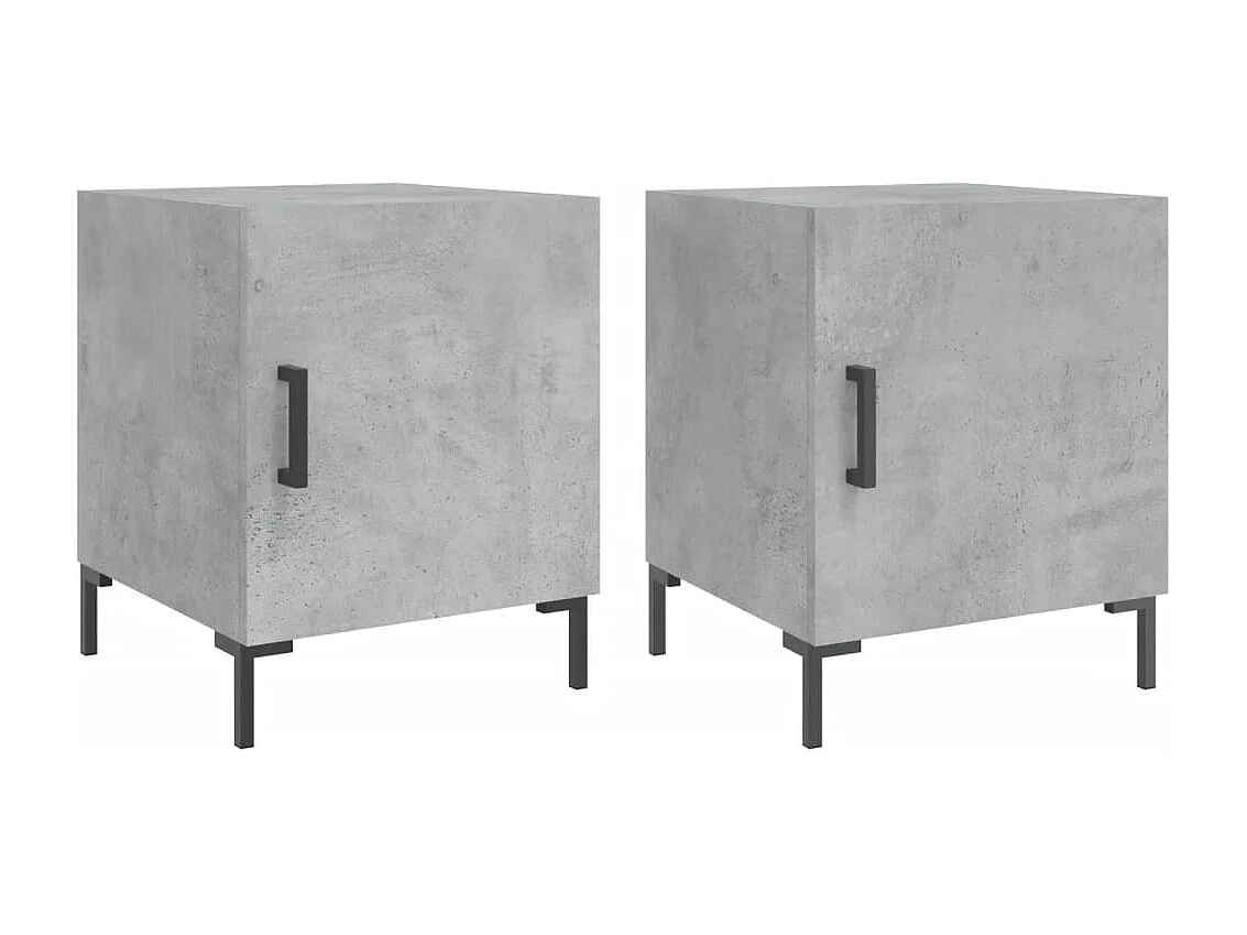 Tables de chevet 2 pcs gris béton 40x40x50 cm bois d’ingénierie