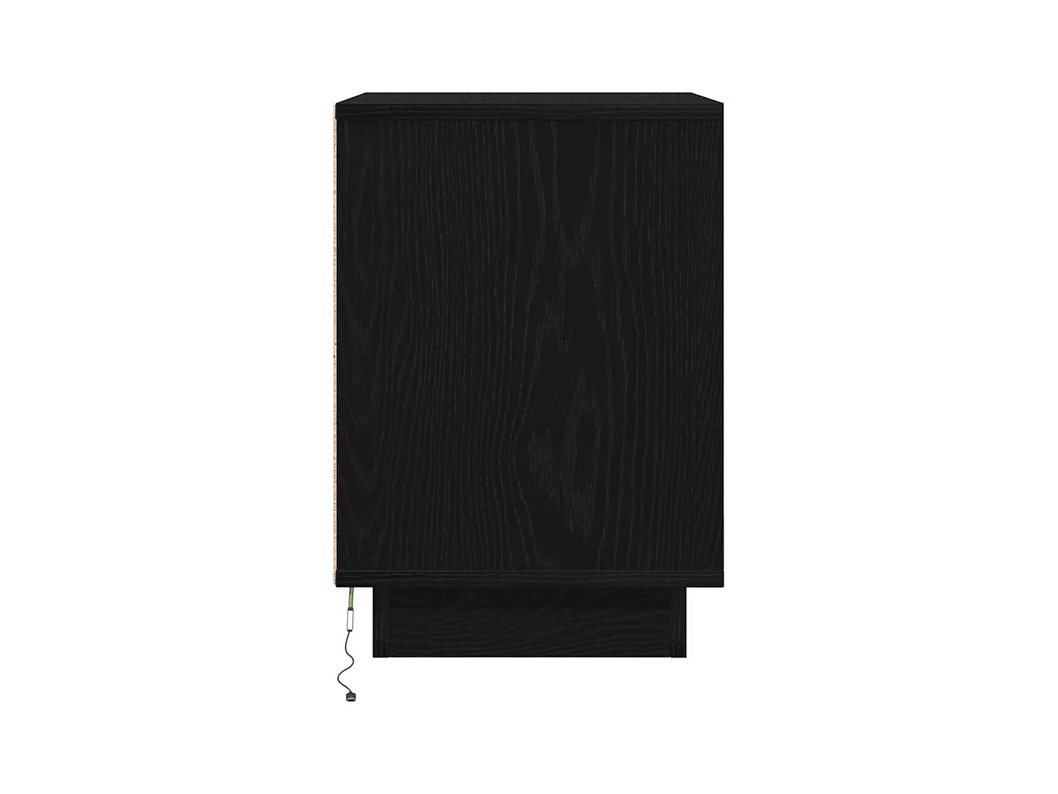 Comodino con luci LED nero 38x34x50 cm