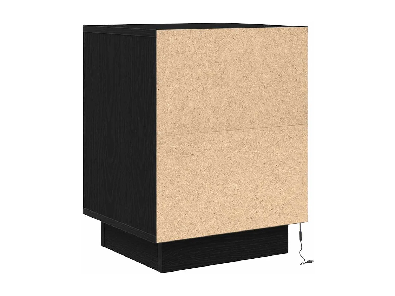 Comodino con luci LED nero 38x34x50 cm