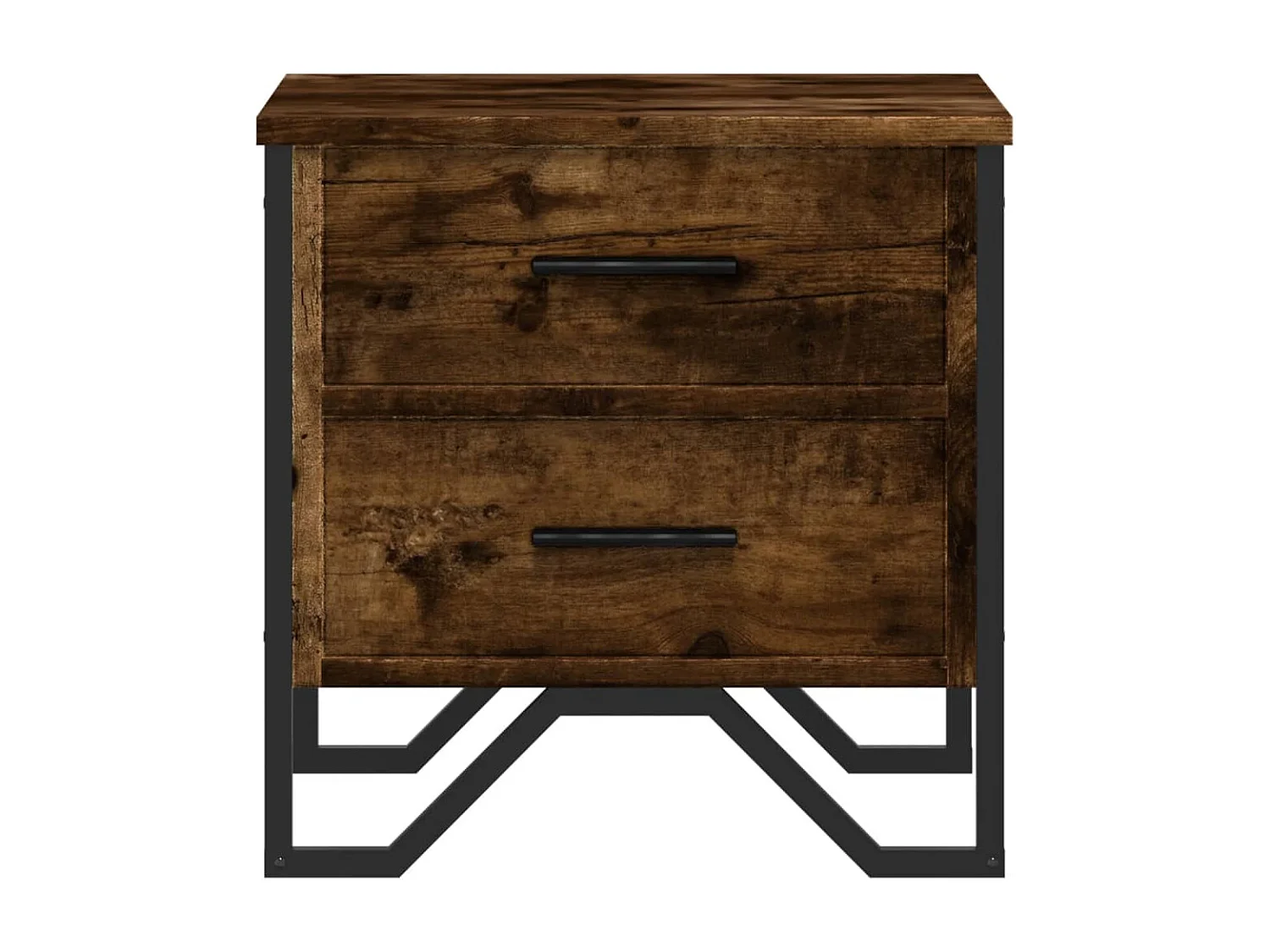 Table de chevet chêne fumé 40x41x40 cm bois d'ingénierie