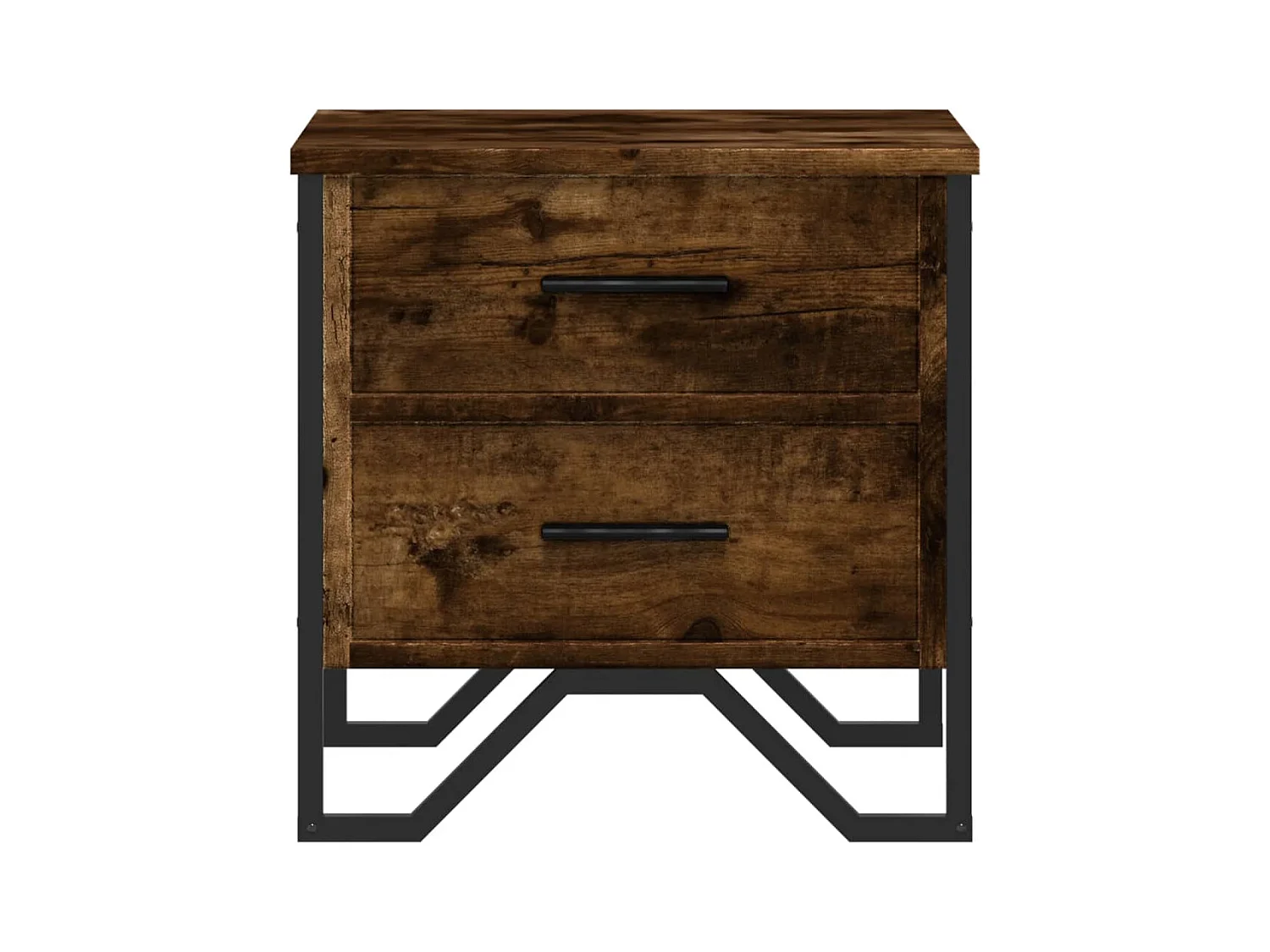 Table de chevet chêne fumé 40x41x40 cm bois d'ingénierie