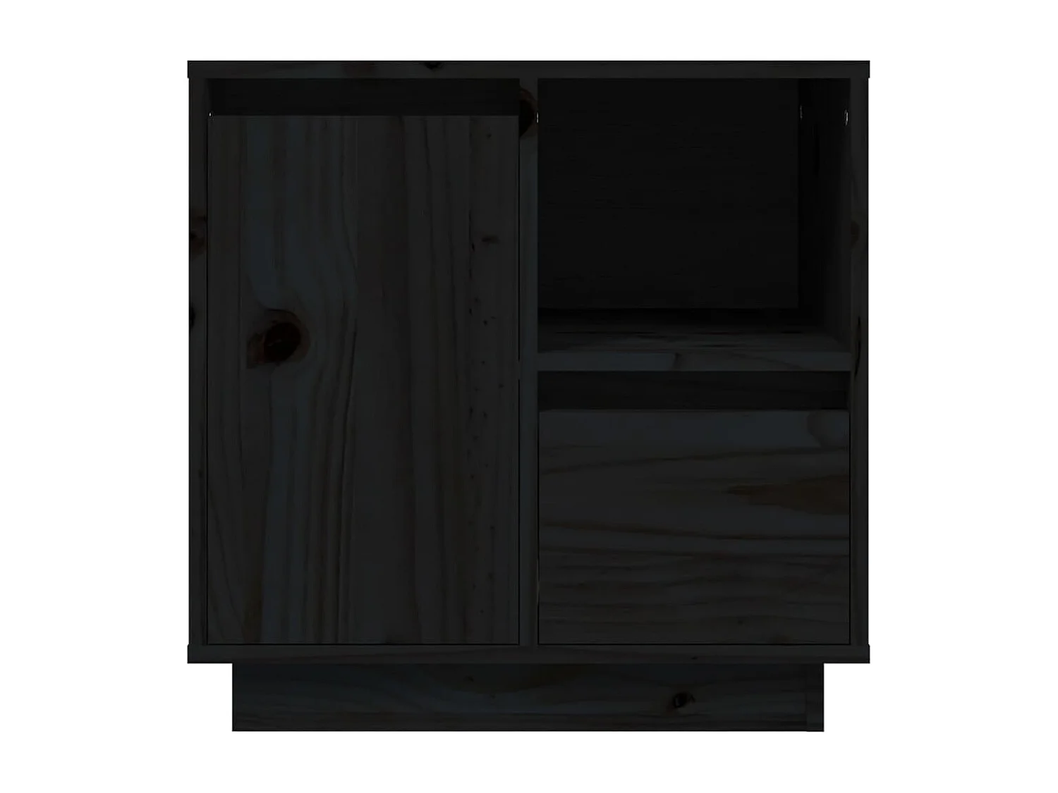 Mesitas de noche 2 uds Negro 50x34x50 cm Madera maciza de pino