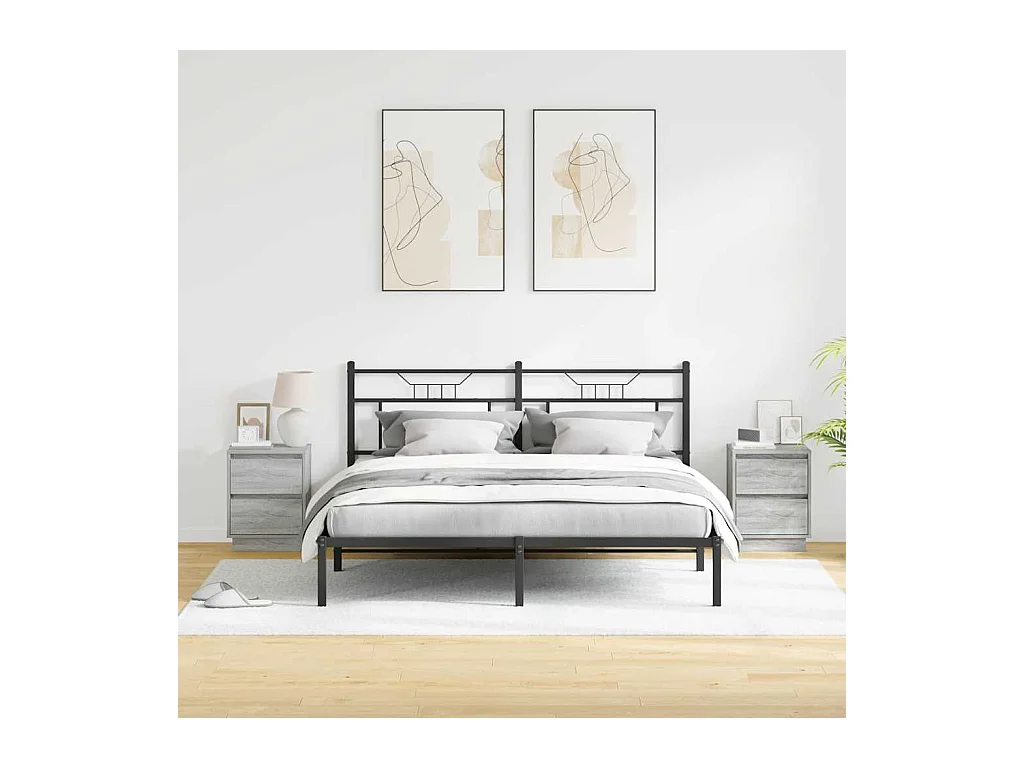 Nachtkastjes met LED-verlichting 2 stuks Sonoma Grey 39x34,5x50 cm