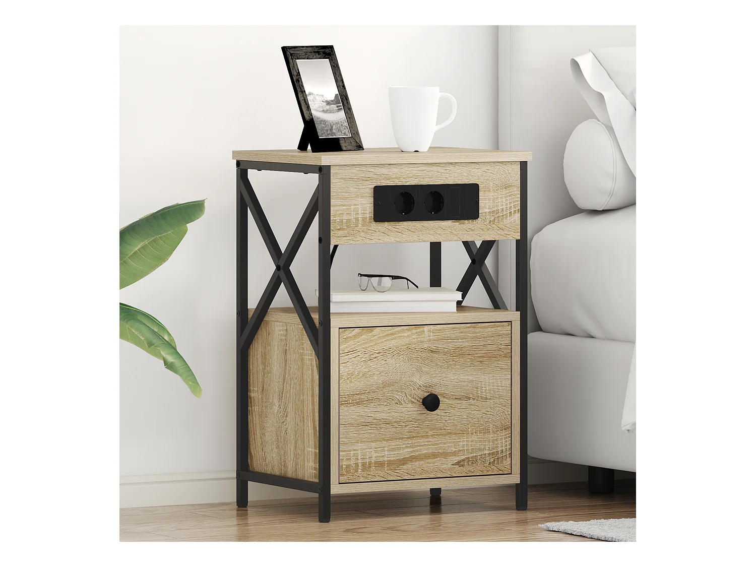 Armoires de chevet 2 pcs Chêne sonoma 40 x 31 x 60 cm