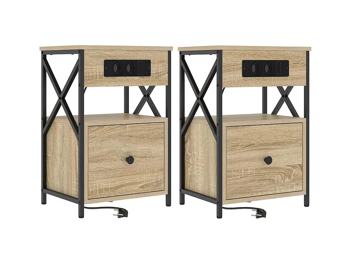 Armoires de chevet 2 pcs Chêne sonoma 40 x 31 x 60 cm