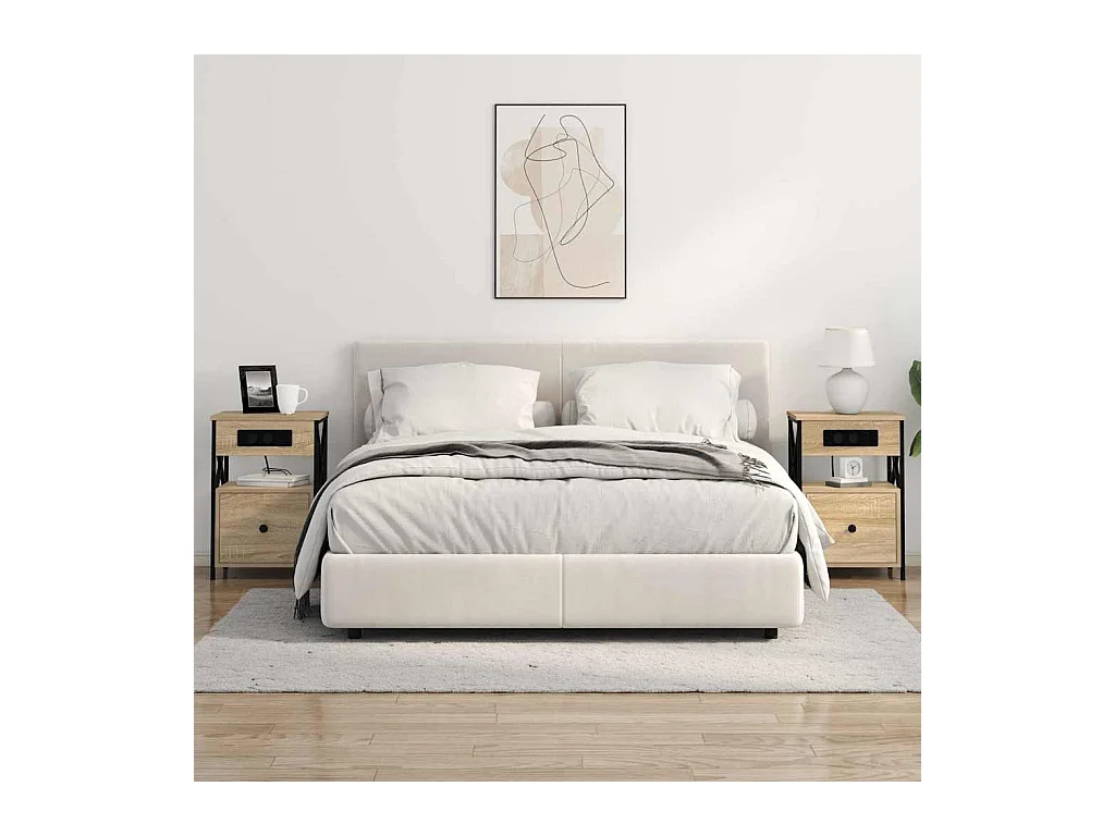 Armoires de chevet 2 pcs Chêne sonoma 40 x 31 x 60 cm