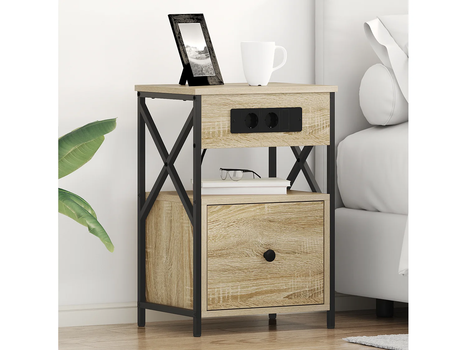 Armoires de chevet 2 pcs Chêne sonoma 40 x 31 x 60 cm