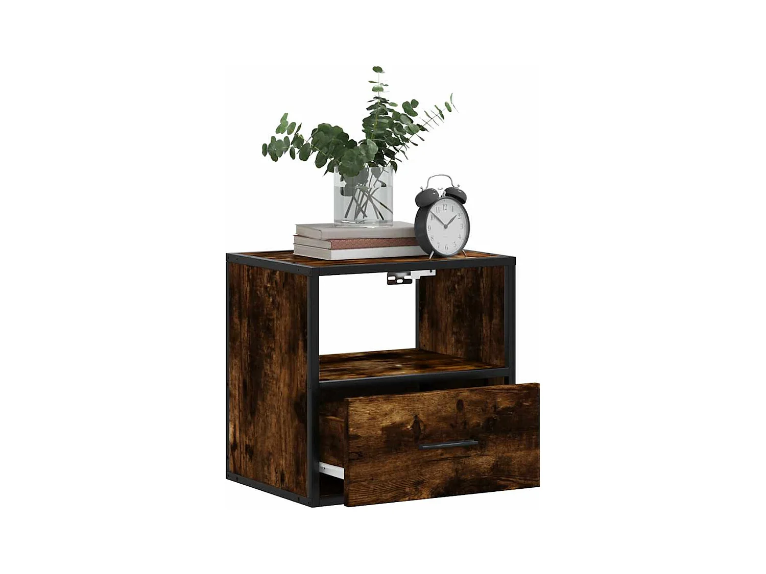 Wand-Nachttisch aus geräucherter Eiche 40x31x39,5 cm