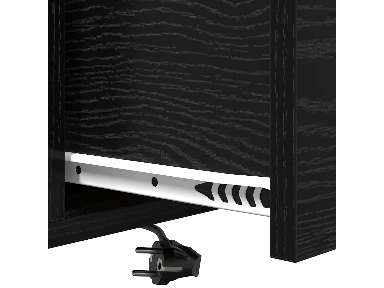 Table de nuit avec station de chargement avec tiroir Chêne noir