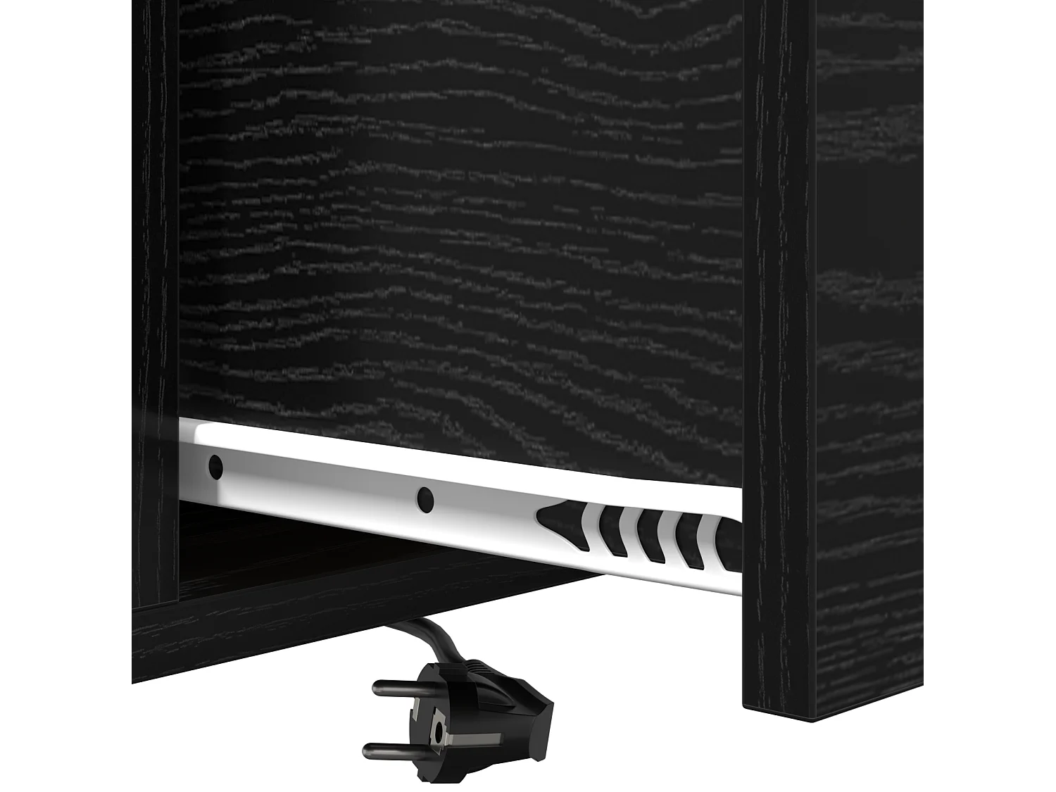 Table de nuit avec station de chargement avec tiroir Chêne noir