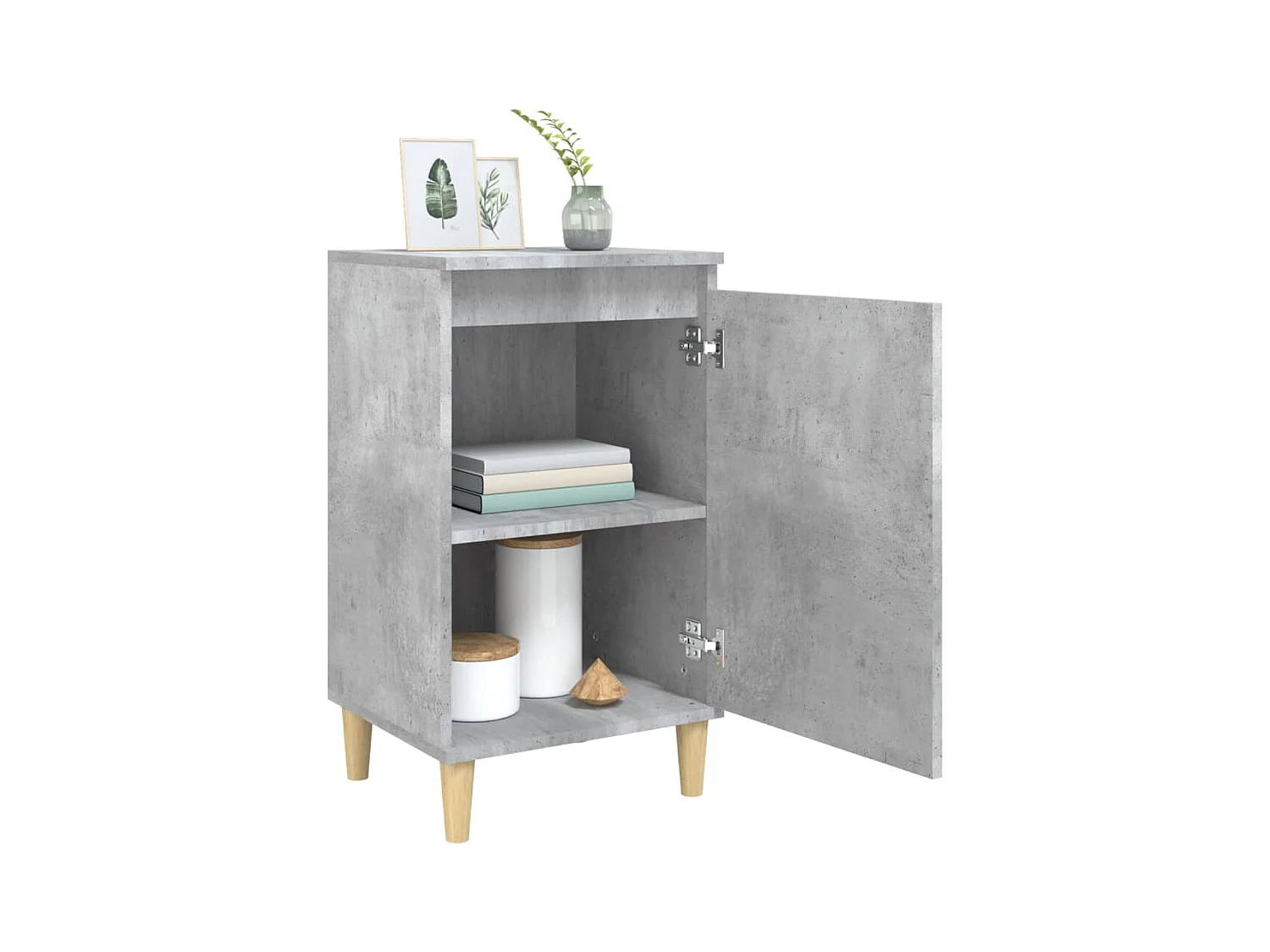 Comodini 2 pezzi grigio cemento 40x35x70 cm in legno ingegnerizzato