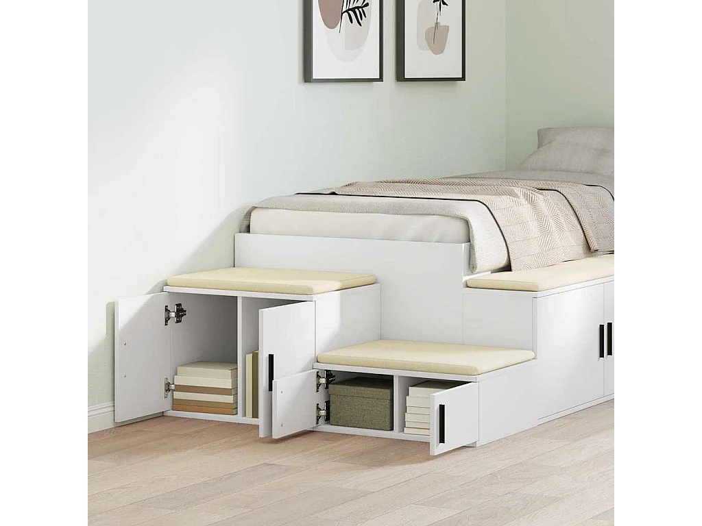 Armoire de rangement Blanche 127x41x40 cm Bois d'ingénierie