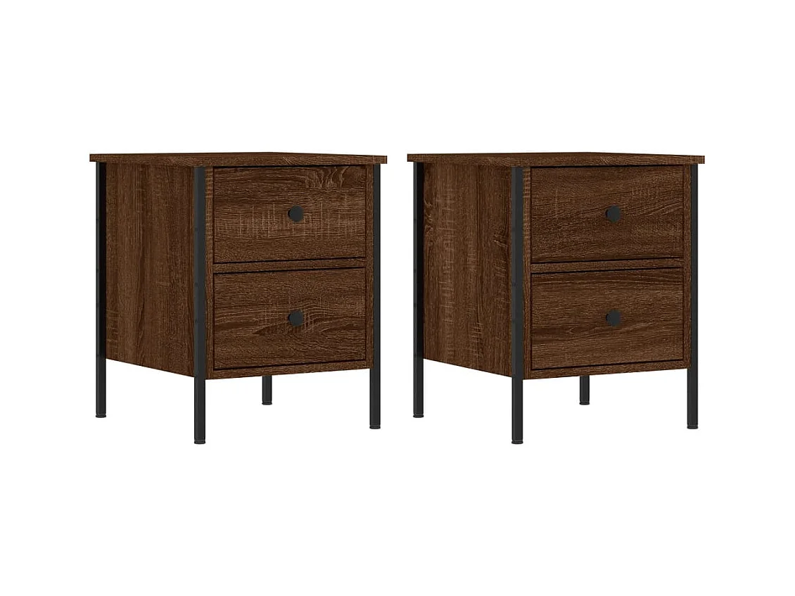 Mesitas de noche 2 piezas roble marrón 40x42x50cm madera de ingeniería