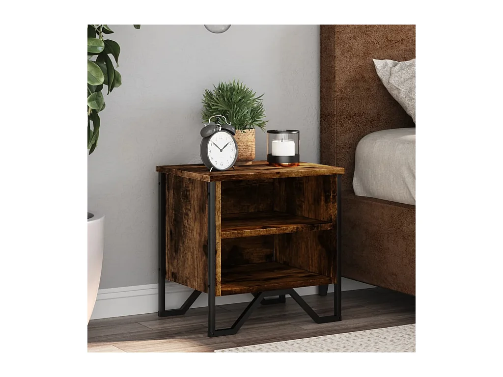 Tables de chevet 2 pcs chêne fumé 40x30x40 cm bois d'ingénierie