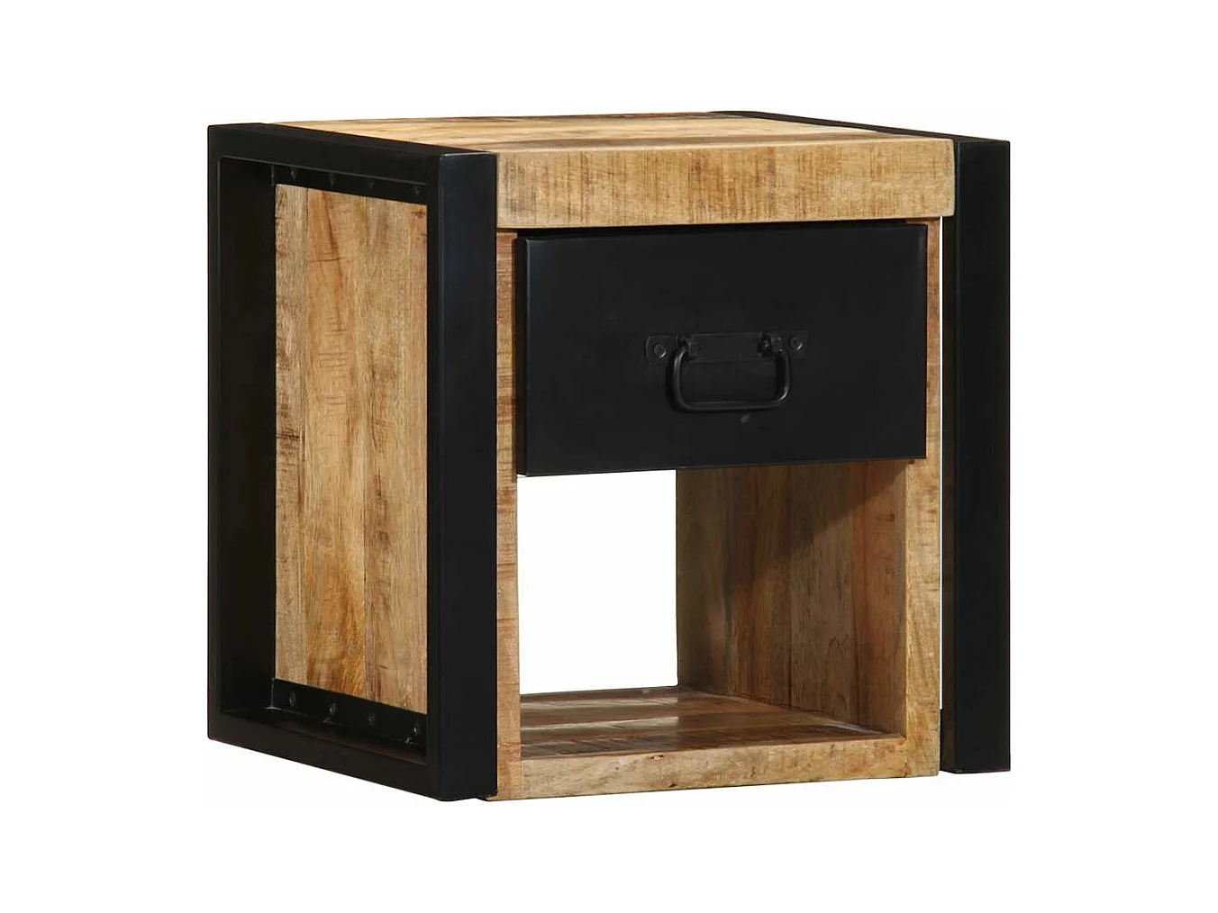 Table de chevet 40x35x40 cm bois brut massif de manguier