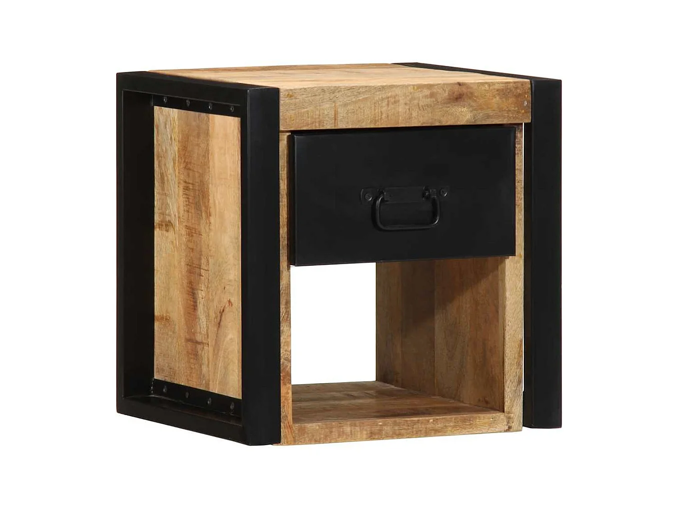 Table de chevet 40x35x40 cm bois brut massif de manguier