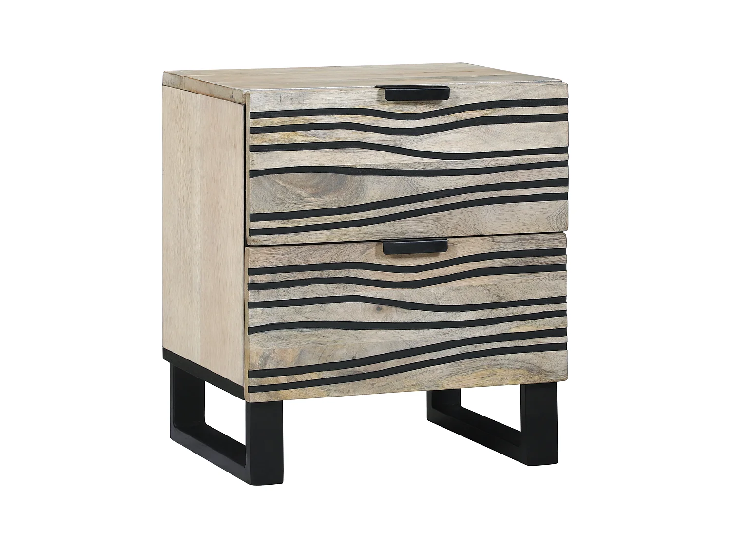 Tables de chevet avec tiroir Blanc et noir 40 x 33.5 x 46 cm