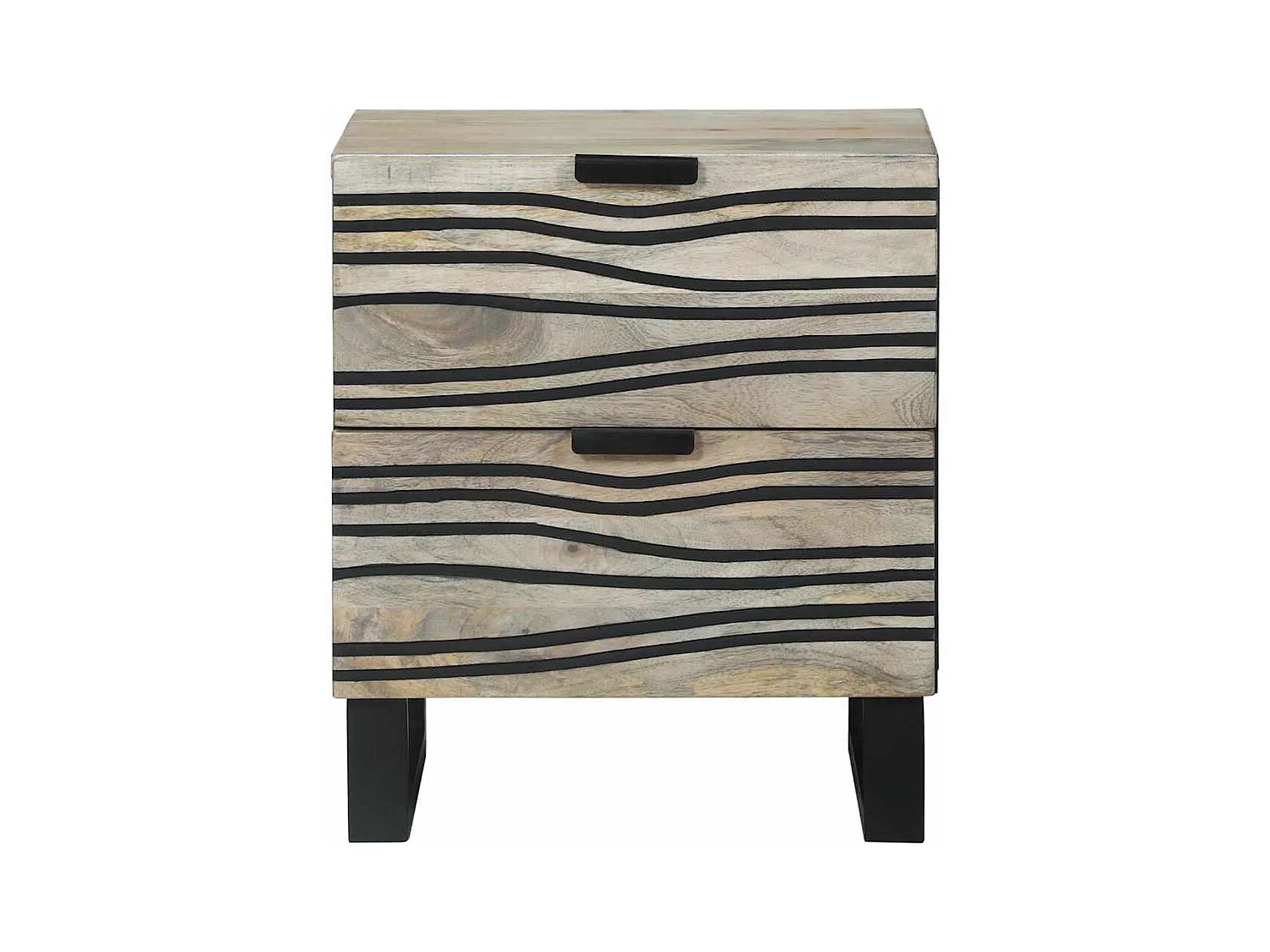 Tables de chevet avec tiroir Blanc et noir 40 x 33.5 x 46 cm