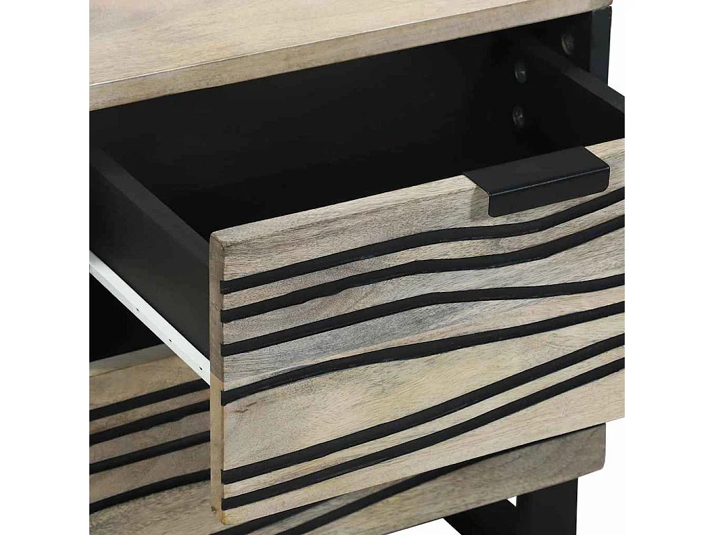 Tables de chevet avec tiroir Blanc et noir 40 x 33.5 x 46 cm