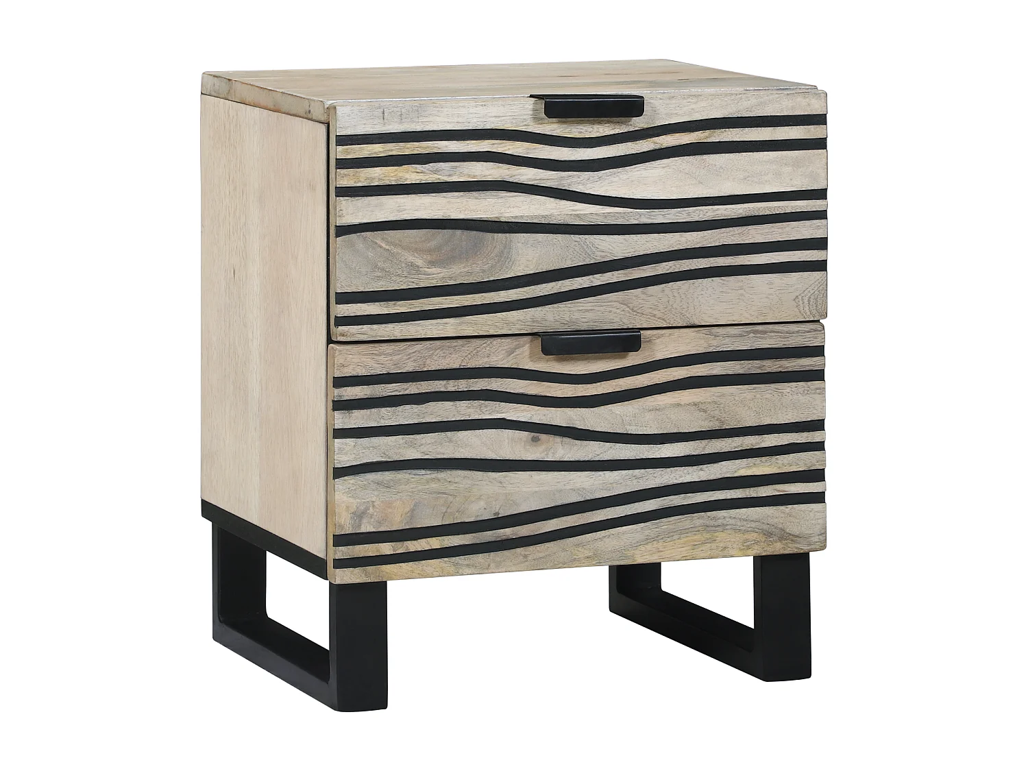 Tables de chevet avec tiroir Blanc et noir 40 x 33.5 x 46 cm