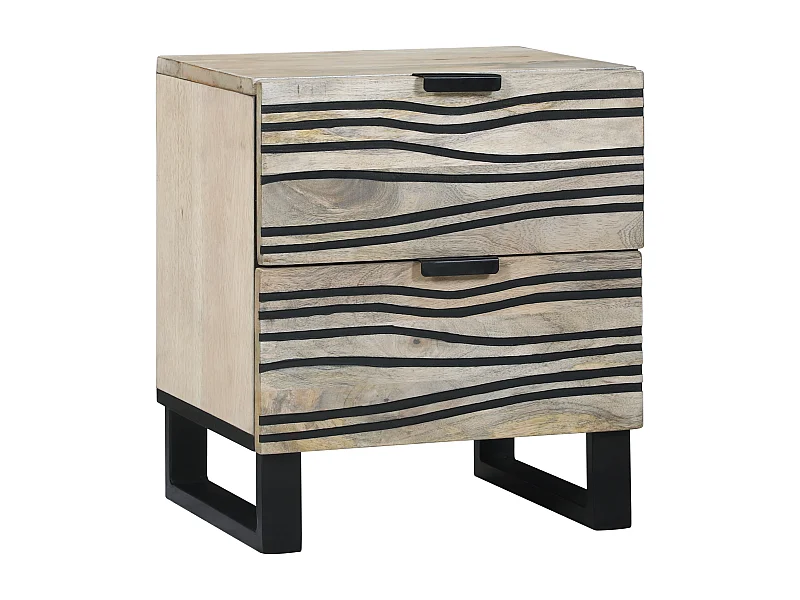 Comodini con cassetto Bianco e nero 40 x 33,5 x 46 cm