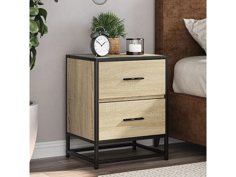 Nachtkastjes 2 stuks Sonoma eiken 40x31x50 cm bewerkt hout