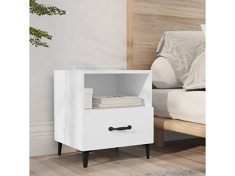 Table de chevet Blanc Bois d'ingénierie