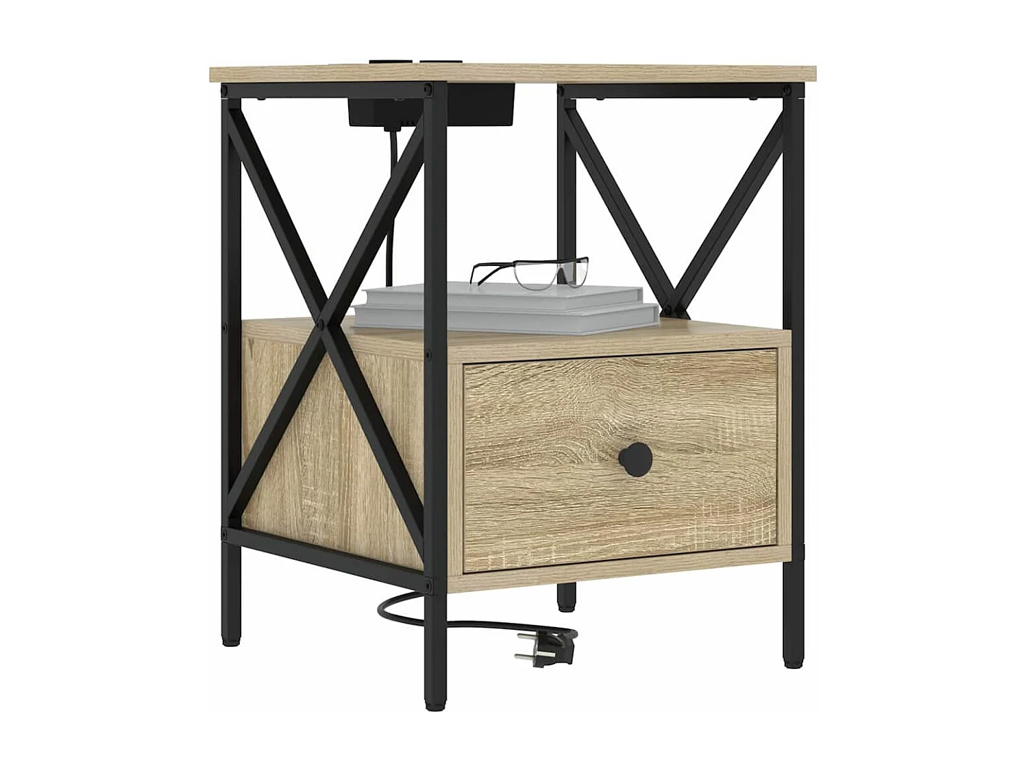 Nachtkastje met lade Sonoma eiken 41,5 x 40,5 x 55 cm