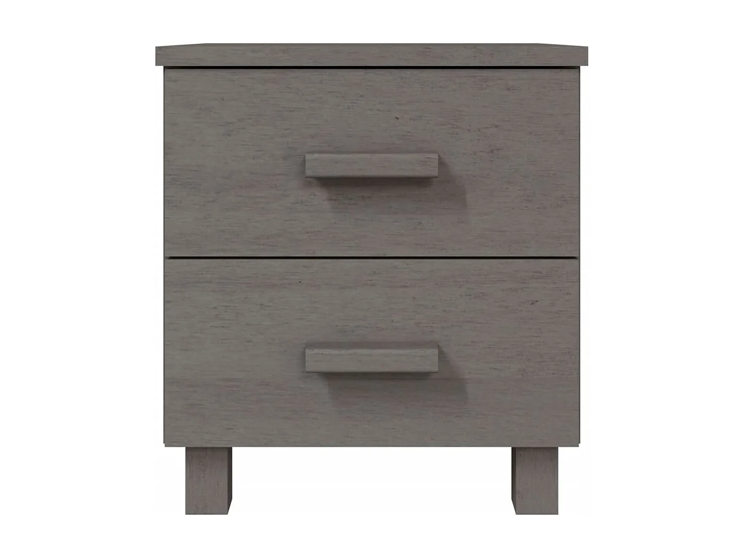 Comodino Grigio Chiaro 40x35x44,5 cm Legno Massello di Pino