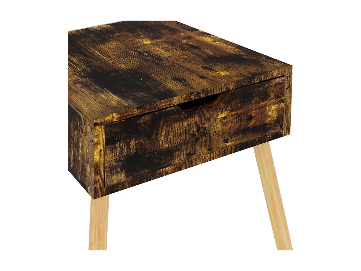 Mesita de noche de roble ahumado 40x40x56 cm Madera de ingeniería