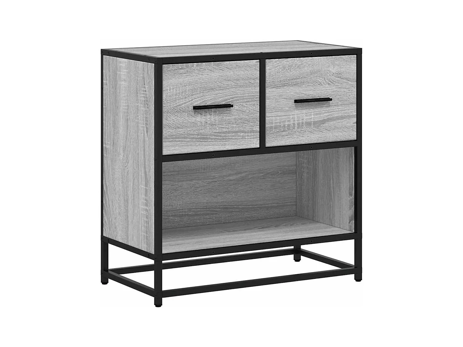 Table de chevet sonoma gris 60x31x60 cm bois ingénierie métal