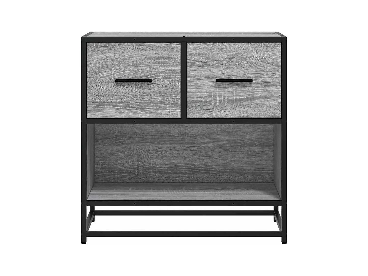 Table de chevet sonoma gris 60x31x60 cm bois ingénierie métal