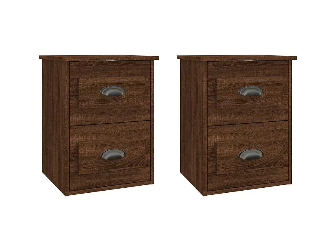 Tables de chevet murales 2 pcs Chêne marron 41,5x36x53 cm
