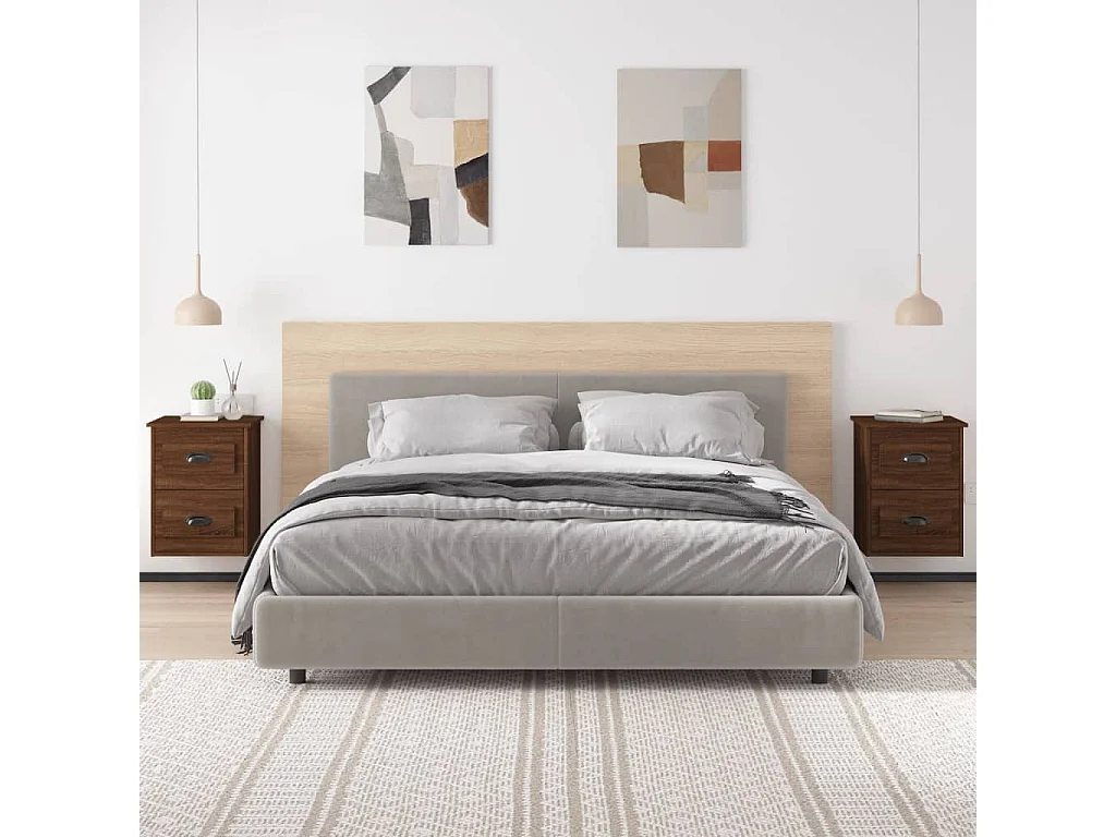 Tables de chevet murales 2 pcs Chêne marron 41,5x36x53 cm