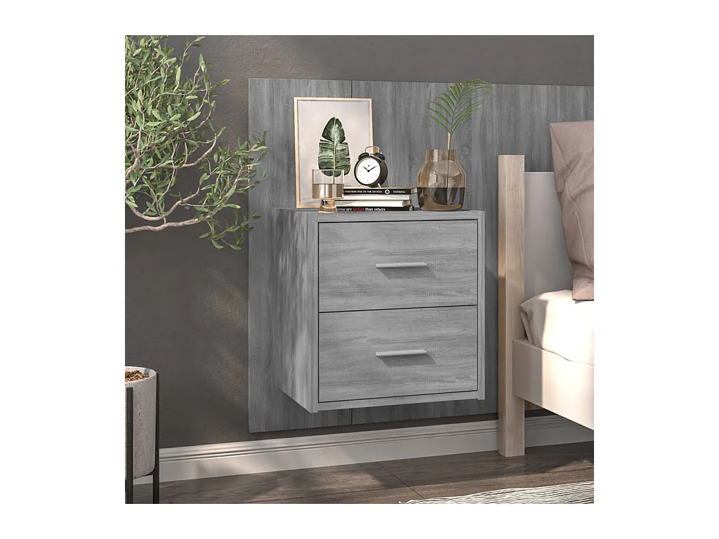 Tables de chevet murales 2 pcs Sonoma gris