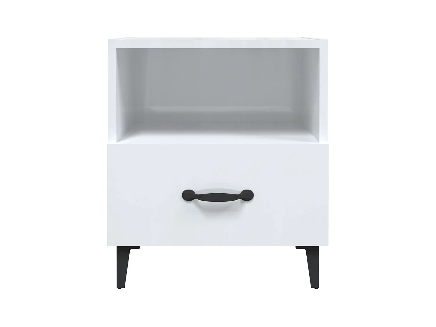 Stück Nachttische Weiß Hochglanz Holzwerkstoff