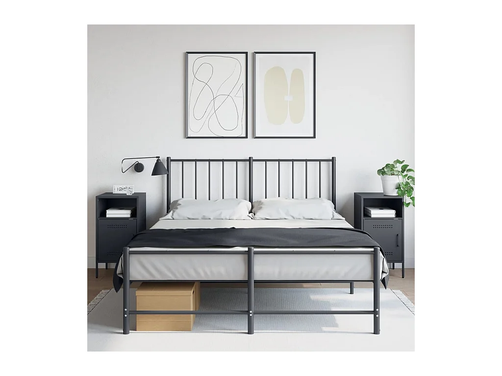 Tables de chevet 2 pcs anthracite 36x39x68 cm acier