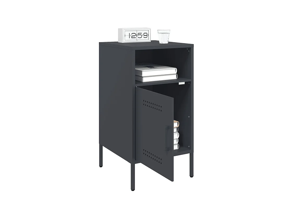 Tables de chevet 2 pcs anthracite 36x39x68 cm acier