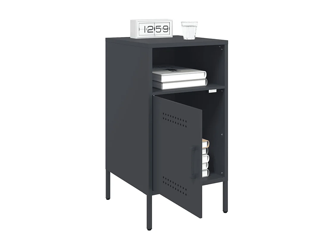 Nachtkastjes 2 stuks antraciet 36x39x68 cm staal