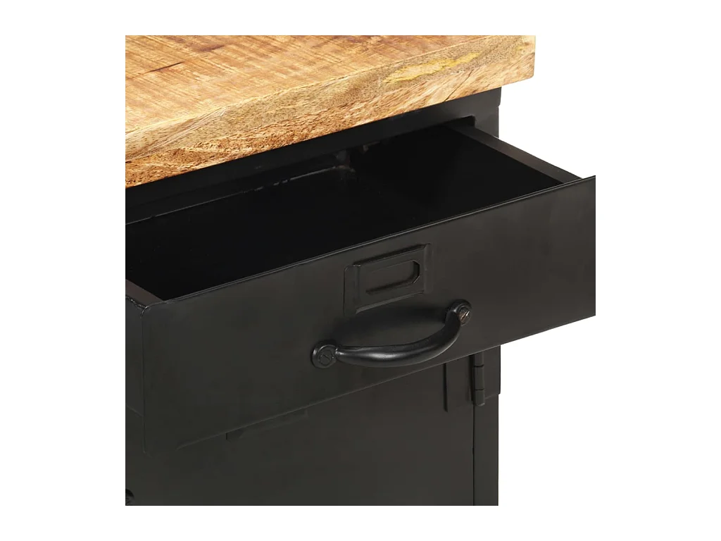 Nachttisch 40x30x52 cm Rohes Mangoholz