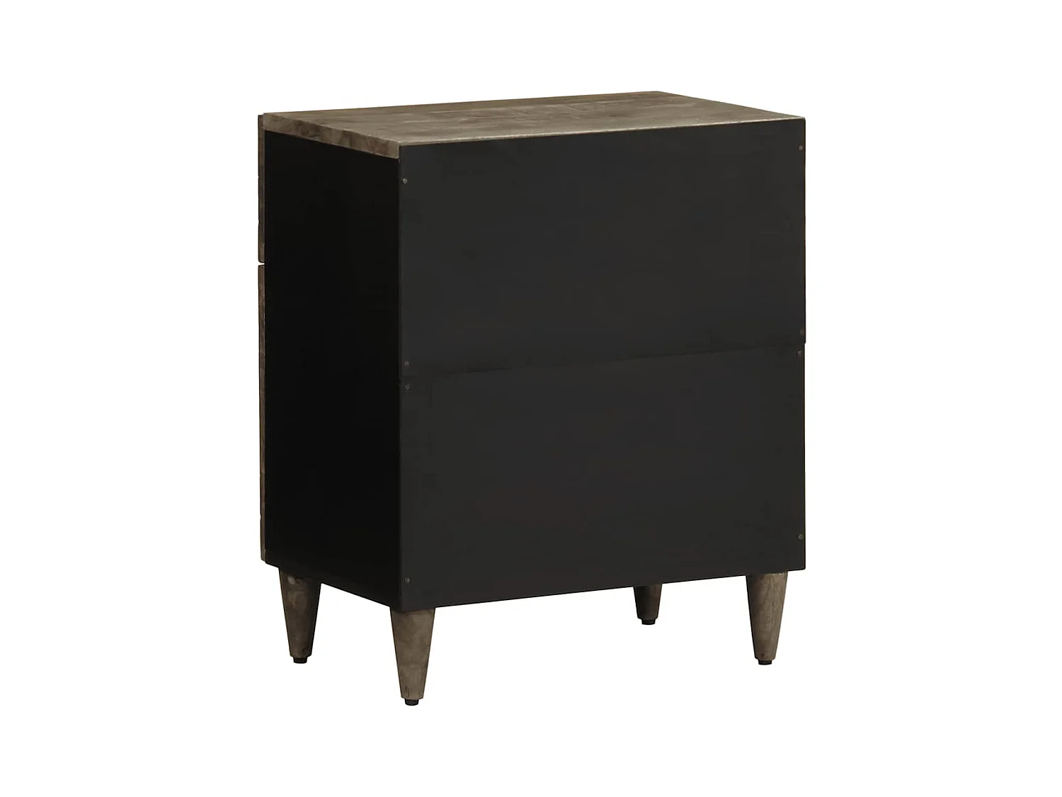 Table de chevet gris clair 50x33x60 cm bois de manguier massif