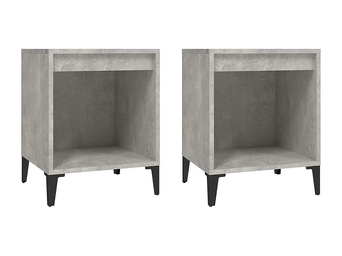 Tables de chevet 2 pcs Gris béton 40x35x50 cm