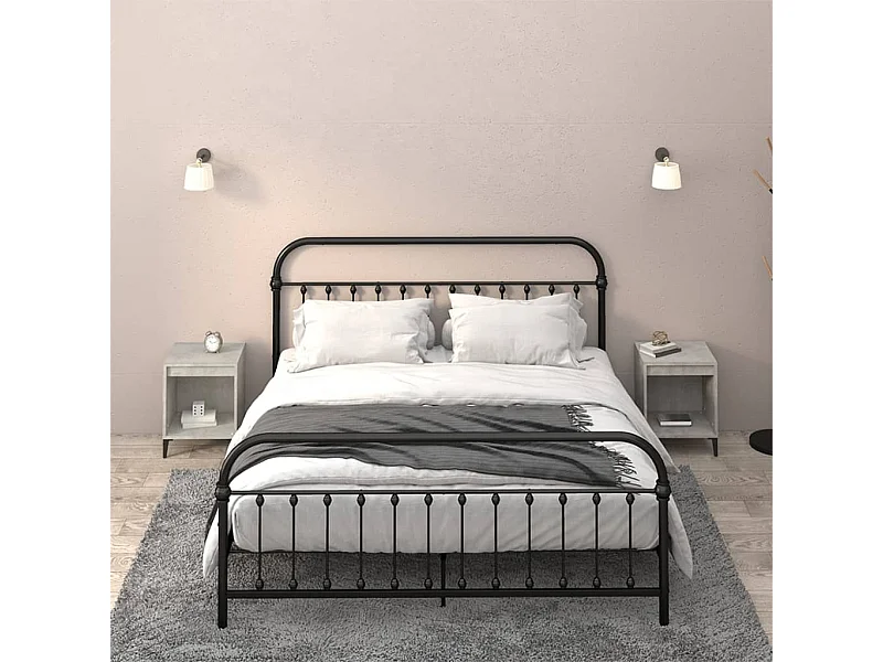 Comodini 2 pz Grigio cemento 40x35x50 cm