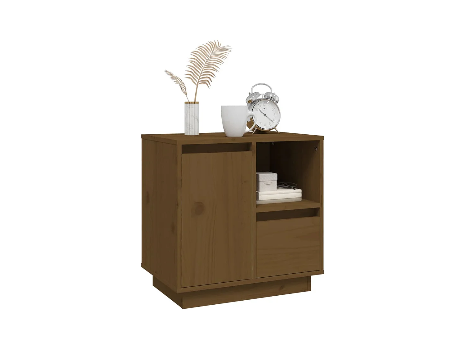 Nachtkastjes 2 stuks Honingbruin 50x34x50cm Massief grenenhout