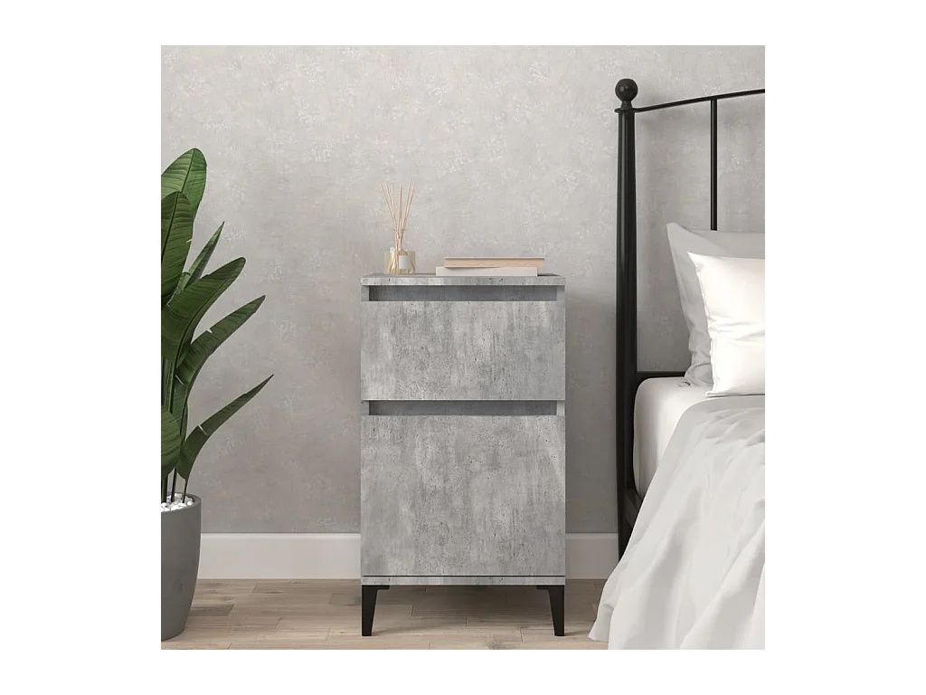 Mesita de noche de hormigón gris 40x35x70 cm